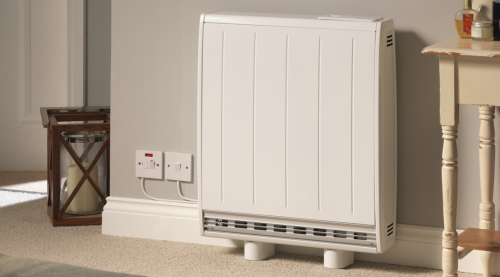 Dimplex quantum storage heater in bedroom