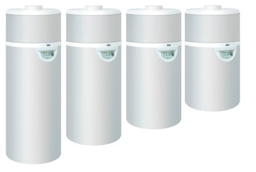 Edel Hot water heat pumps in a row