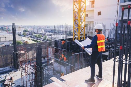 Construction worker on building site 