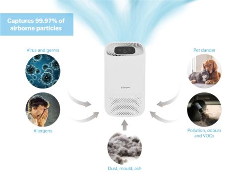 Dimplex DXBRVAP4 - 5 point air purifier infographic