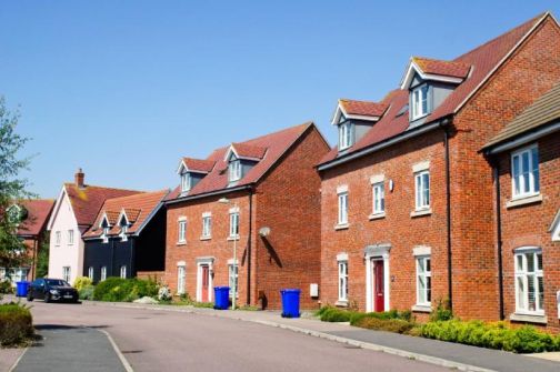 row of houses on street