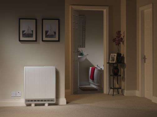 Dimplex quantum storage heater in hallway