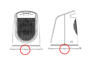 Image showing location of product model number on small portable heater