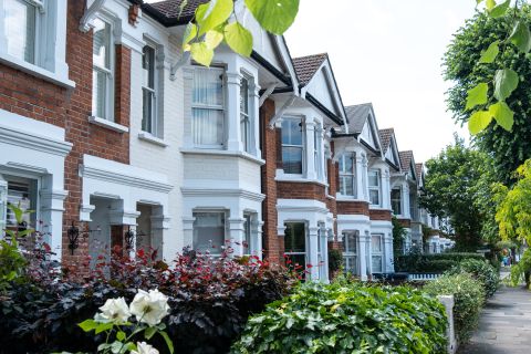 row of Victorian houses