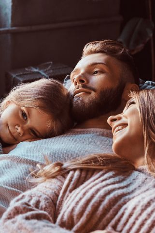 Family reading together