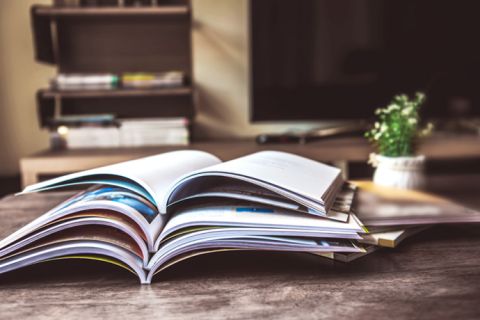 open books on table